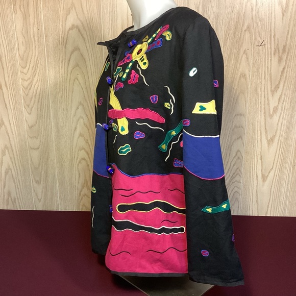 Indigo Moon embroidered patchwork womens jacket size small - Picture 8 of 8